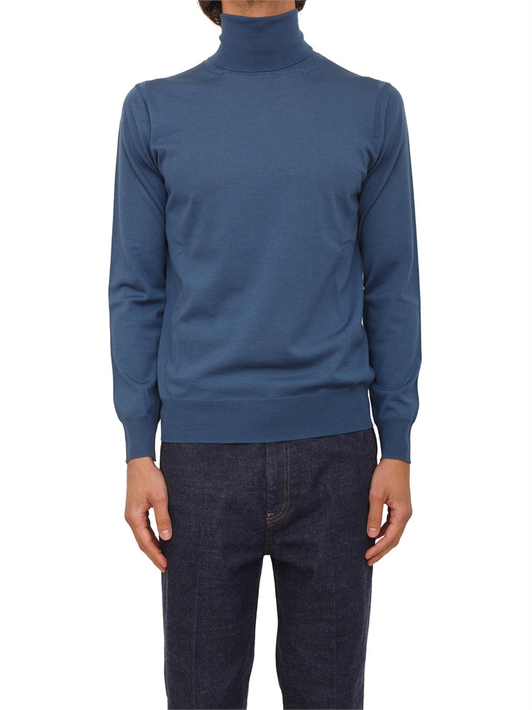 Maglia dolcevita Paolo Pecora in lana merino blu