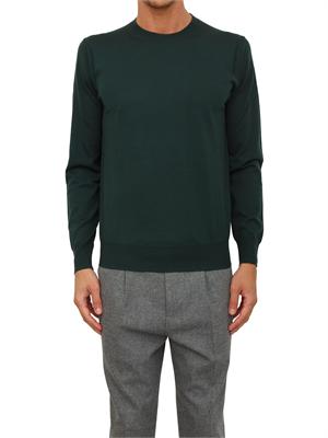 Maglia girocollo Paolo Pecora in lana merino verde in UOMO