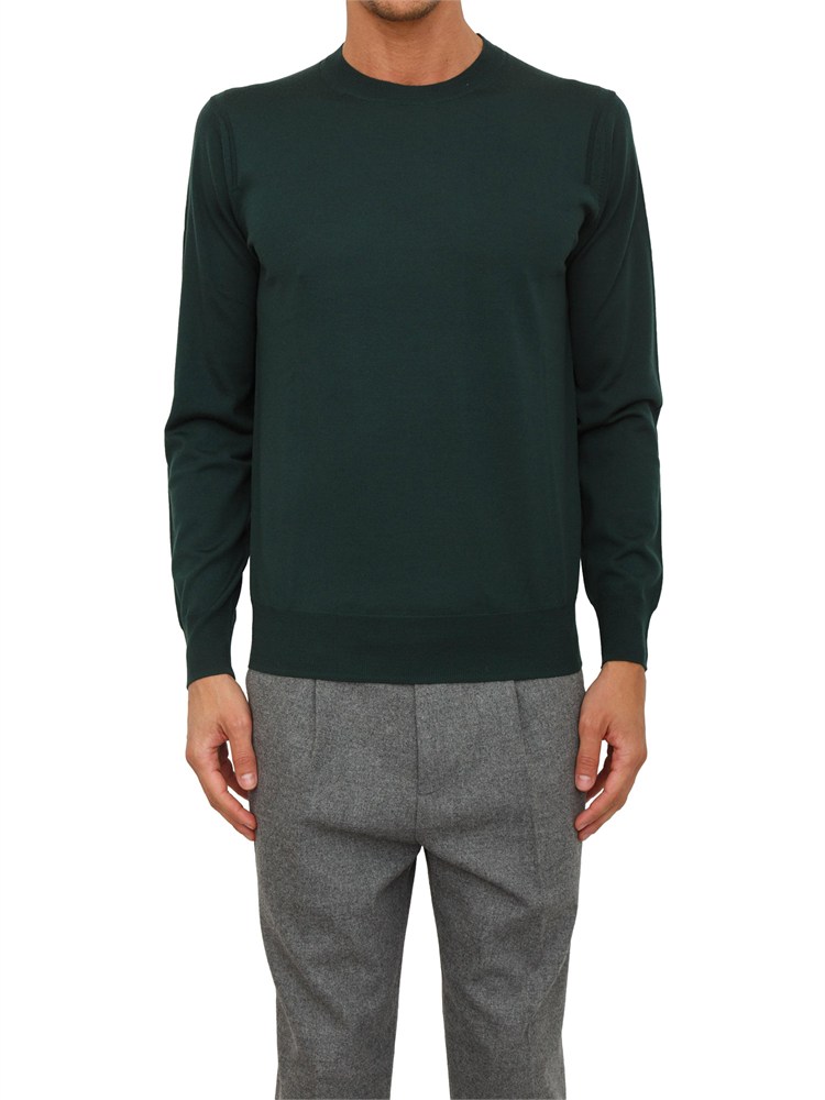 Maglia girocollo Paolo Pecora in lana merino verde