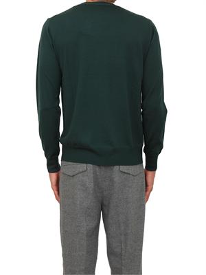 Maglia girocollo Paolo Pecora in lana merino verde in UOMO