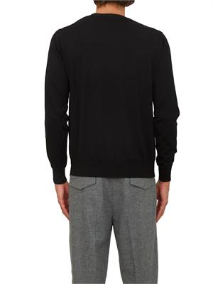 Maglia girocollo Paolo Pecora in lana merino nero in UOMO
