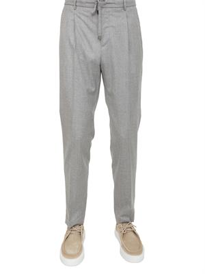 Pantaloni uomo jogger Peserico in flanella grigia in UOMO