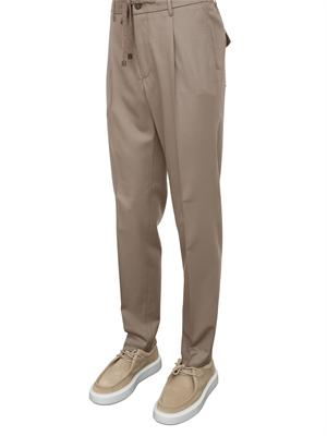 Pantaloni uomo jogger Peserico in flanella beige in UOMO