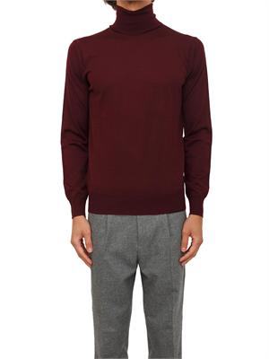 Maglia dolcevita Paolo Pecora in lana merino bordeaux in UOMO