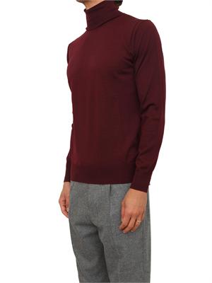 Maglia dolcevita Paolo Pecora in lana merino bordeaux in UOMO