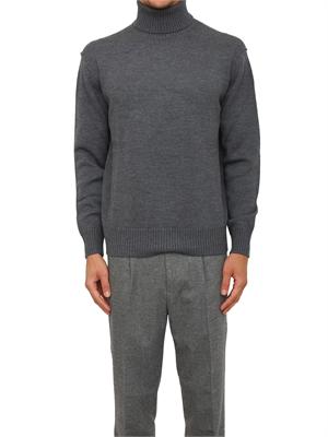 Maglia collo alto Paolo Pecora in lana merino grigia in UOMO