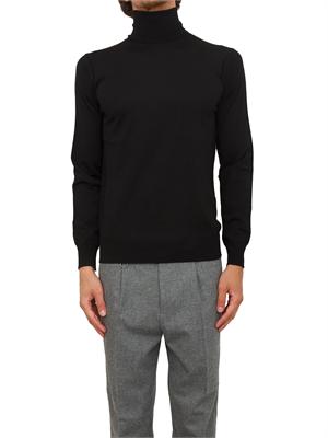 Maglia dolcevita Paolo Pecora in lana merino nera in UOMO
