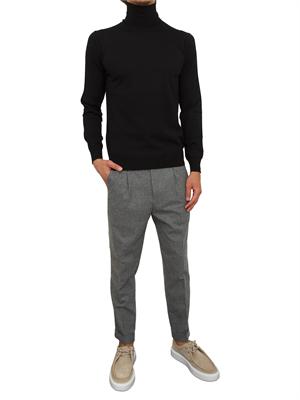Maglia dolcevita Paolo Pecora in lana merino nera in UOMO