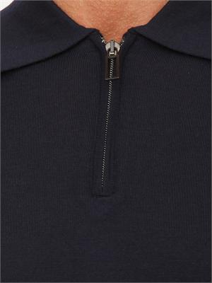 Maglia polo mezza zip Paolo Pecora in lana blu in UOMO