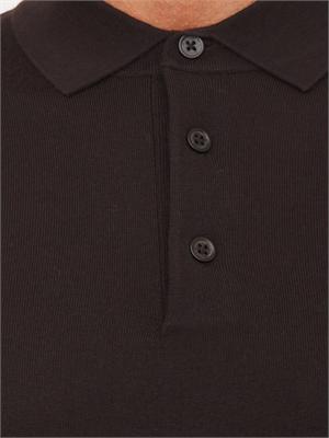 Maglia polo Paolo Pecora in lana merino marrone in UOMO
