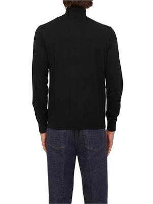 Cardigan Paolo Pecora in lana nera con zip in UOMO