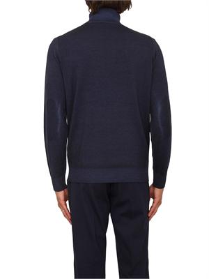 Maglia a collo alto Aiace Galassi in pura lana blu con effetto delavÉ in UOMO