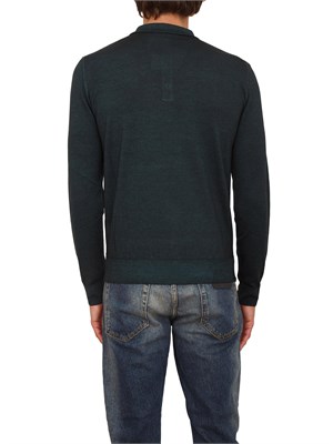 Polo maglia manica lunga Aiace Galassi in pura lana verde in UOMO