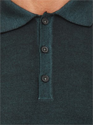 Polo maglia manica lunga Aiace Galassi in pura lana verde in UOMO