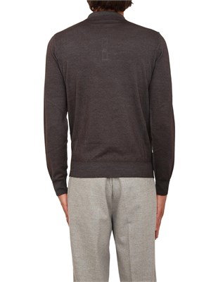 Polo maglia manica lunga Aiace Galassi in pura lana grigia in UOMO