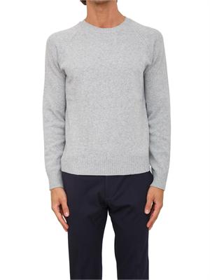 Maglia girocollo Aiace Galassi in lana e cashmere grigio chiaro in UOMO
