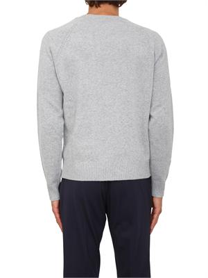 Maglia girocollo Aiace Galassi in lana e cashmere grigio chiaro in UOMO