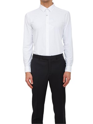 Camicia uomo Corneliani in twill di cotone bianco in UOMO