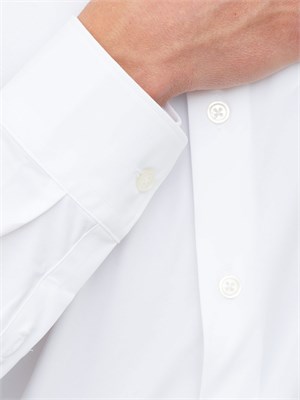 Camicia uomo Corneliani in twill di cotone bianco in UOMO