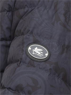 Piumino Etro uomo in nylon blu stampa Paisley in UOMO