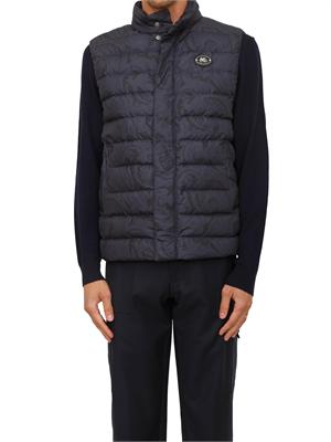 Gilet imbottito Etro uomo in nylon blu stampa Paisley in UOMO