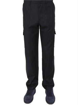 Pantaloni cargo Etro uomo in lana blu con tasconi in UOMO