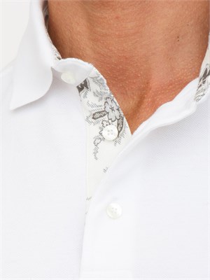 Polo a maniche lunghe Etro uomo in cotone bianco in UOMO