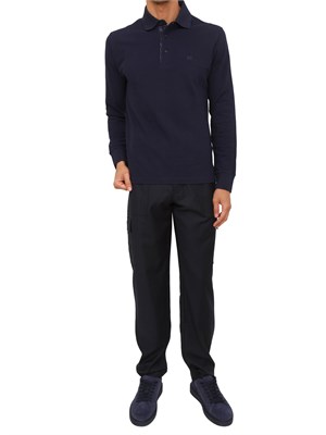 Polo a maniche lunghe Etro uomo in cotone blu in UOMO