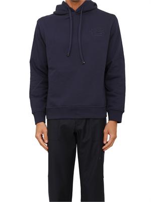 Felpa con cappuccio Etro uomo in misto cotone blu in UOMO