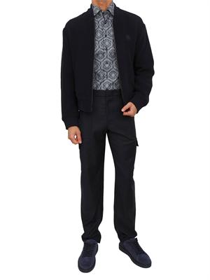 Camicia Etro uomo in rasatello di cotone con stampa astratta blu in UOMO