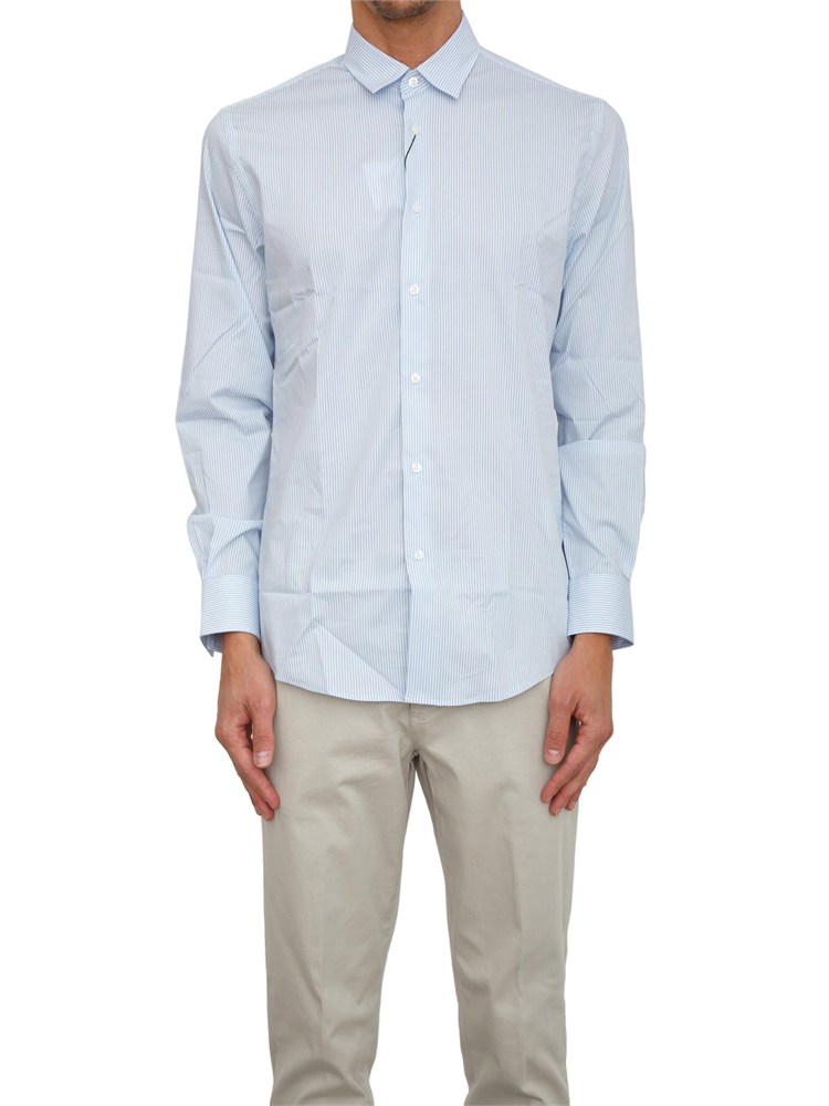 Camicia Liu Jo uomo in cotone a righe celesti