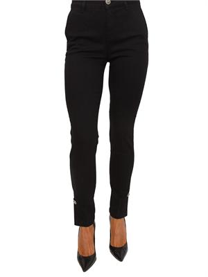 Jeans bottom up Liu Jo donna in denim nero con bottone e spacco in DONNA