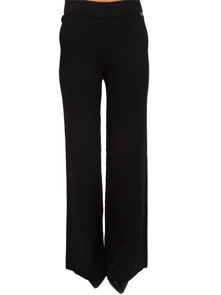 Pantaloni neri Liu Jo donna in maglia di misto viscosa