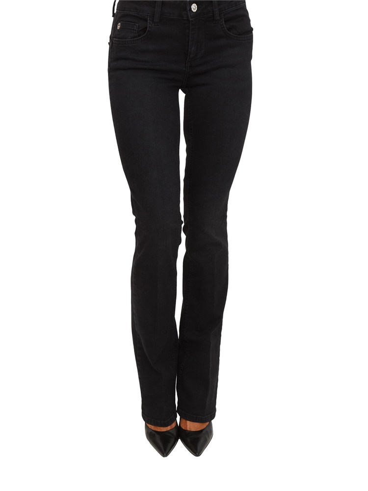 Jeans bottom up Liu Jo donna in denim nero