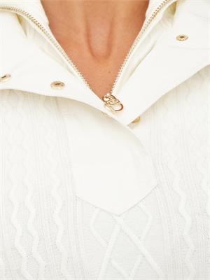 Maglia Liu Jo donna in misto viscosa bianco avorio con collo alto in DONNA