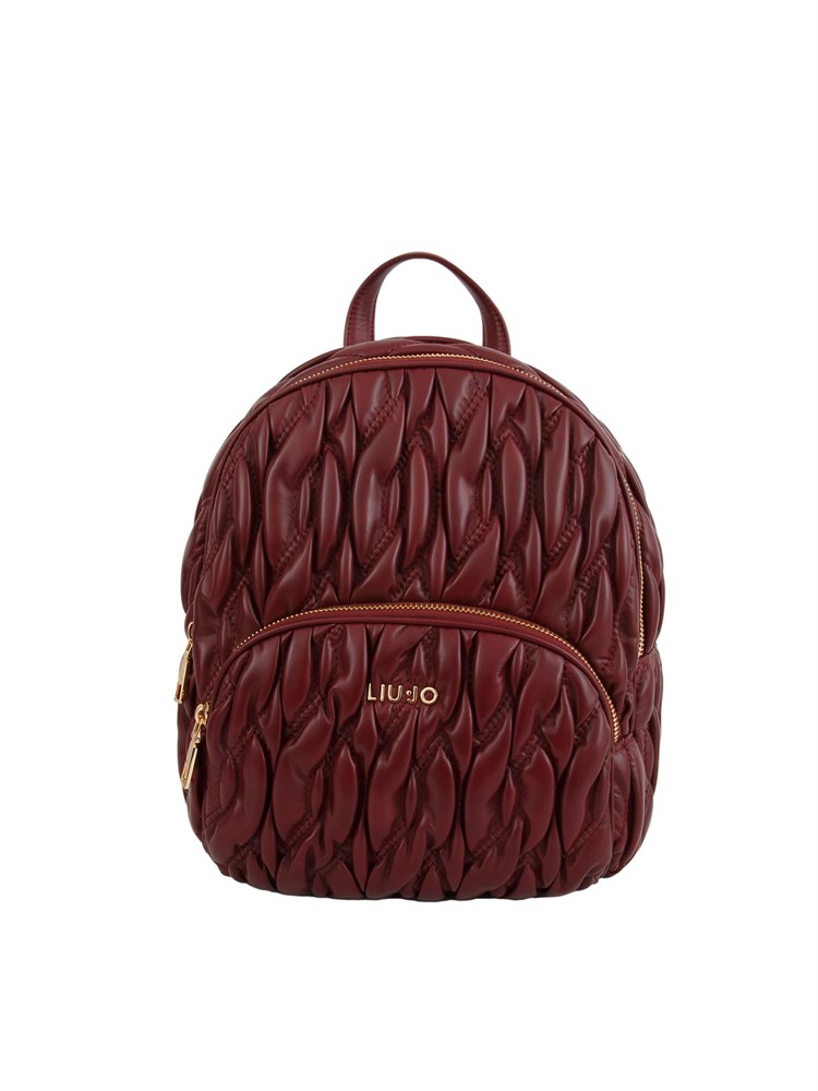 Zaino Liu Jo donna in ecopelle bordeaux intrecciata e goffrata