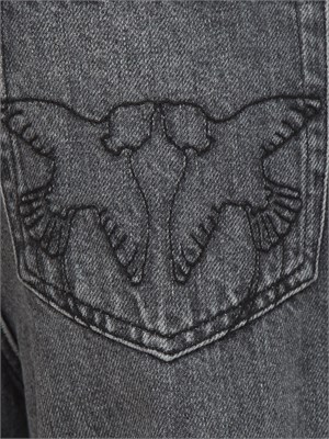 Jeans balloon Pinko in denim grigio in DONNA