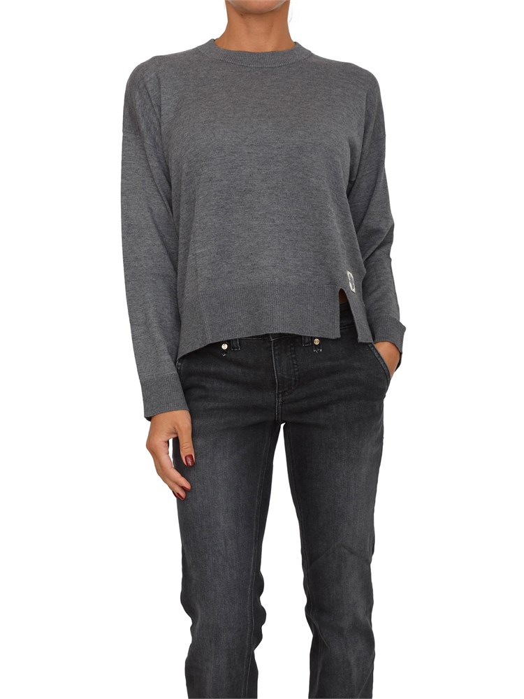 Maglia girocollo Liu Jo donna in misto lana grigia