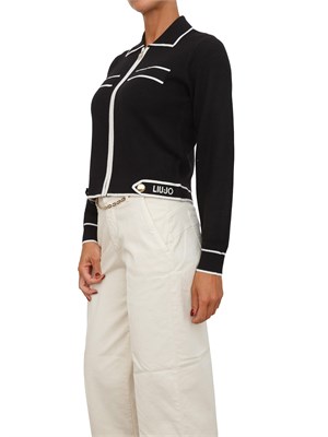 Cardigan Liu Jo donna in maglia misto seta nero in DONNA