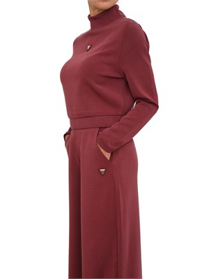 Felpa Guess Jeans donna in scuba bordeaux in DONNA