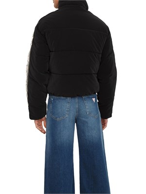 Giubbino Guess Jeans donna in tessuto nero con bande logo in DONNA