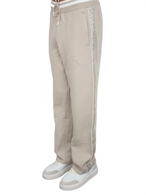 Pantalone tuta Guess Jeans uomo in cotone tortora con bande logo in UOMO