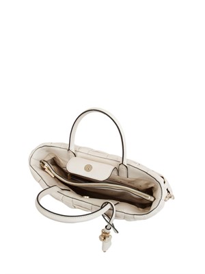 Borsa Marion Guess Jeans in ecopelle intrecciata panna in DONNA