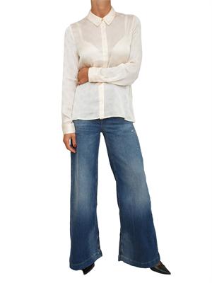 Camicia Guess Jeans donna in tessuto avorio logo jacquard all over in DONNA