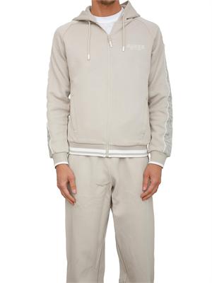 Felpa Guess Jeans in cotone tortora con bande logo in UOMO