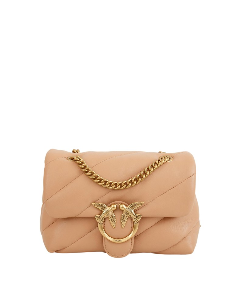Borsa Mini Love Bag Puff Pinko in pelle rosa