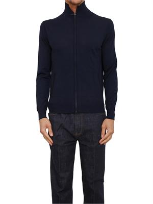 Maglia cardigan Guess Jeans in misto lana blu in UOMO