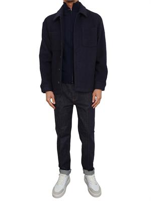 Maglia cardigan Guess Jeans in misto lana blu in UOMO