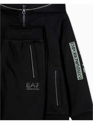 EA7 JUNIOR Tuta Ea7 nero Visibility Boy in misto cotone organico ASV in BAMBINO