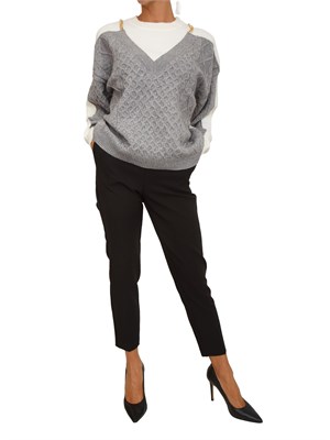 Maglia donna Fracomina in misto viscosa bianca e grigia in DONNA